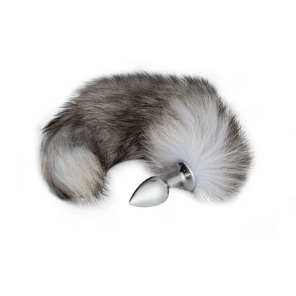 Plug Anal Gray And White Fox
